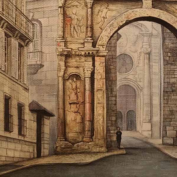 Peinture acrylique Besançon la porte noire