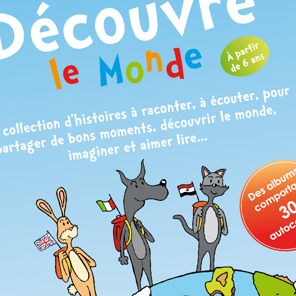 Affiche pour une collection de livres, Découvre le Monde